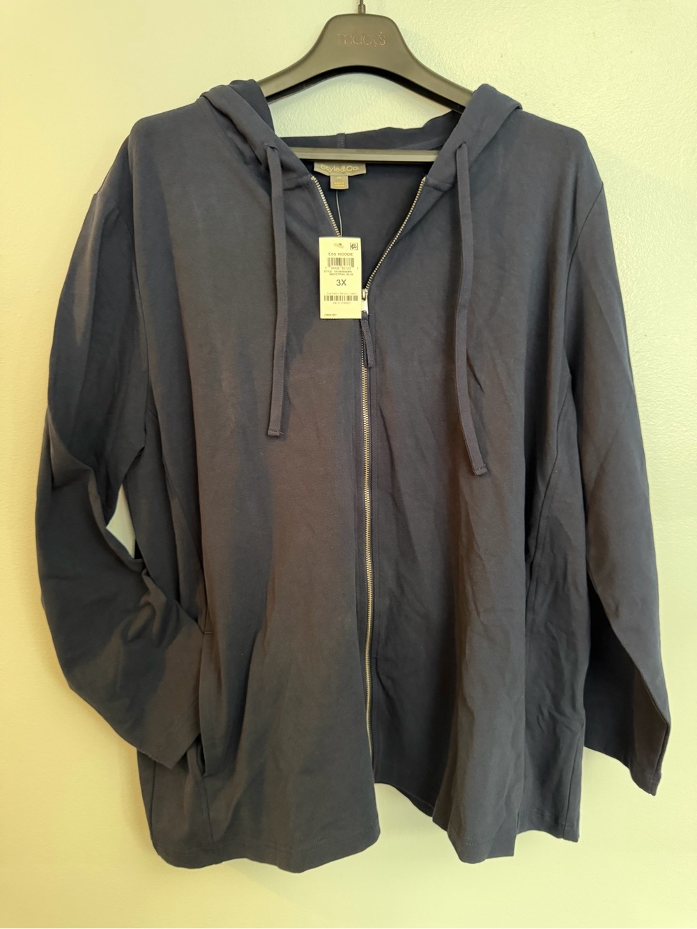 Style & Co. Zip-Front Hooded Utility Jacket - Navy